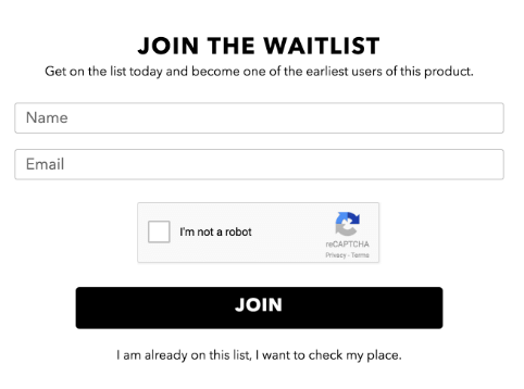 Use waitlist signup forms to test your product idea before launch